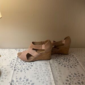 Beige Wedge Sandals